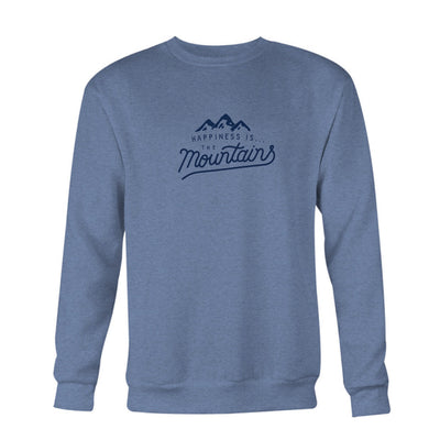Men's Mountains Crew Sweatshirt, Heather Navy-0